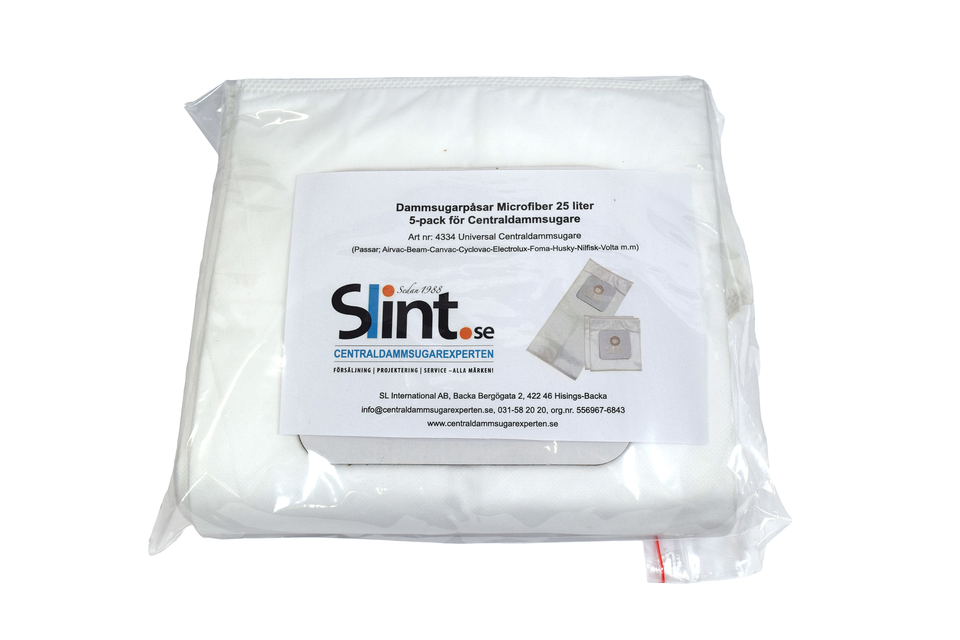 Centraldammsugarpåsar universal 25L, 3p/5p - 4