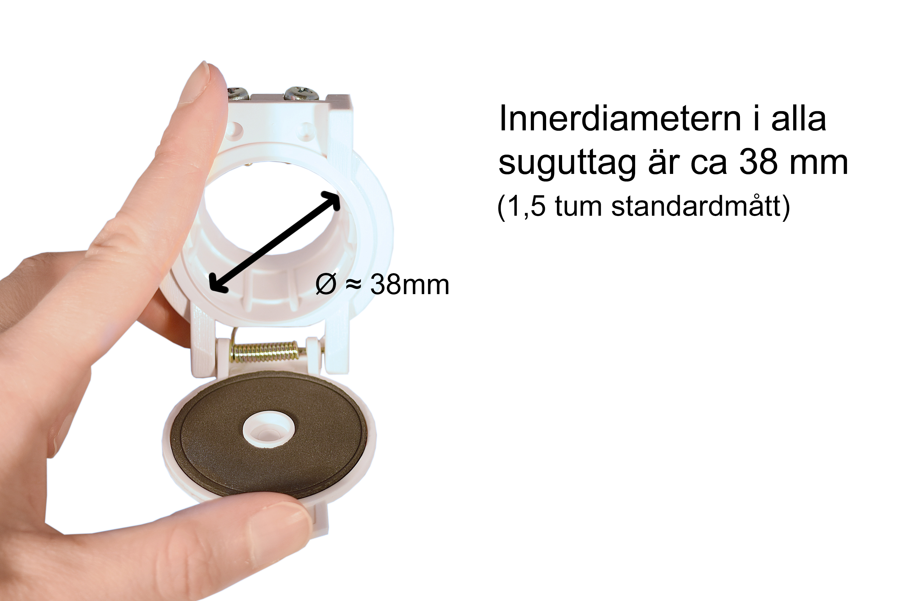 Suguttag Utanpåliggande, plast vit eller svart - 5