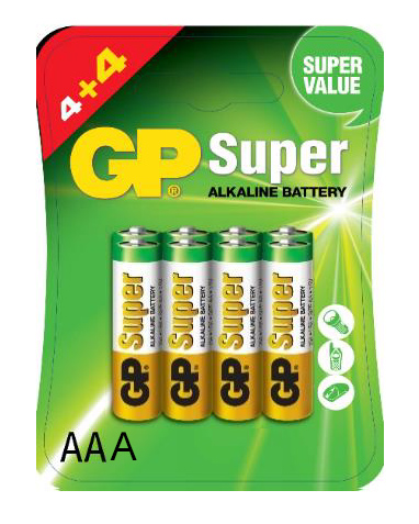 GP Super Alkaline batterier AAA 4+4