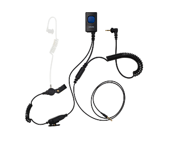 Miniheadset Security mobil/radio Lafayette 2,5mm 4-polig samt 3,5mm 4-polig