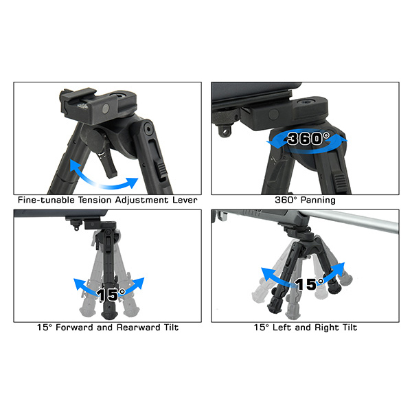 UTG Recon 360 TL Bipod 170-229mm Picatinny - 3