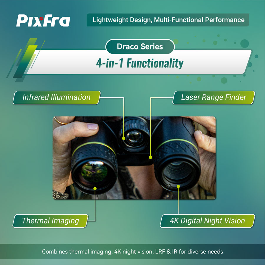 PixFra Draco D635N-4K Multispektral Värmekikare 640x512 - 12