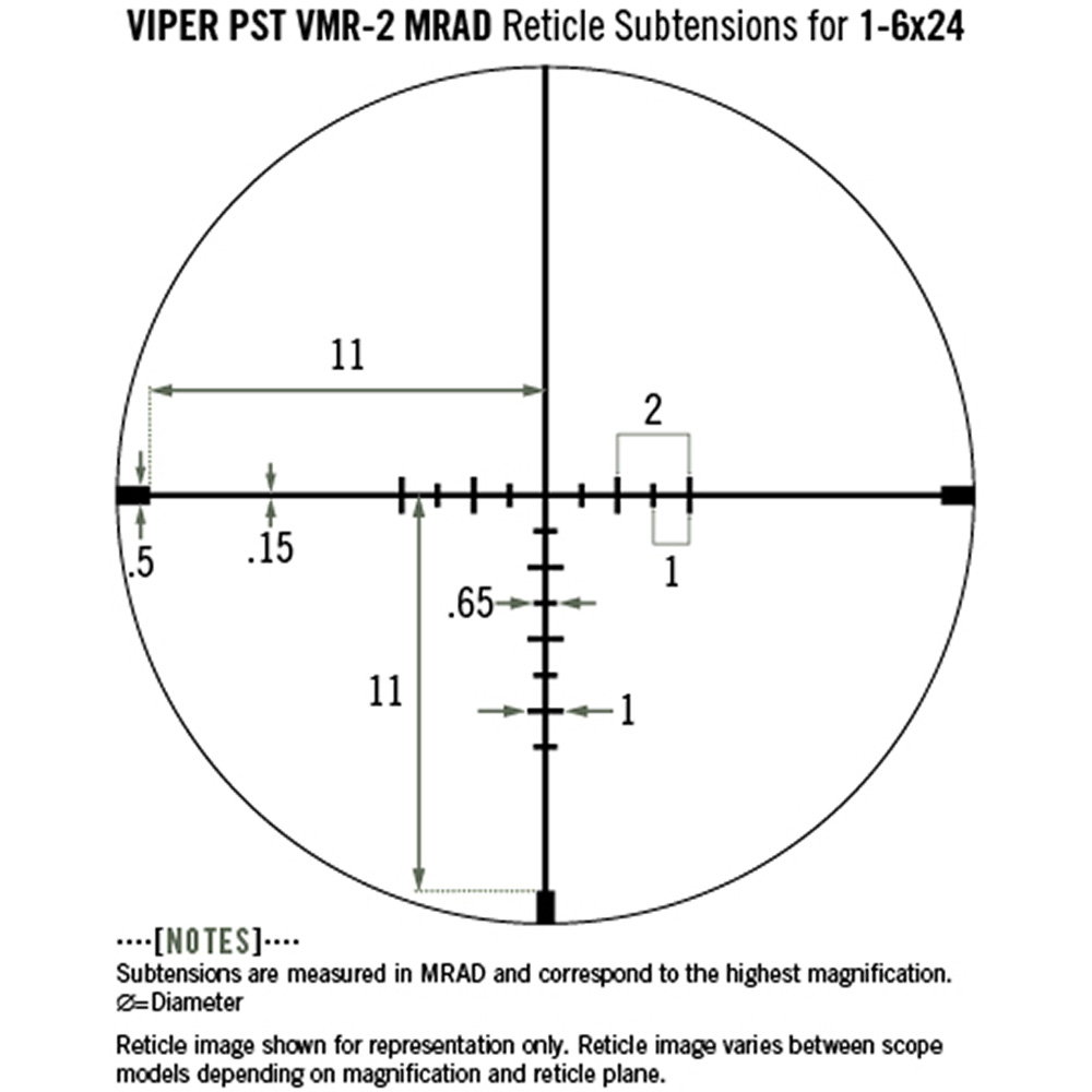 Kikarsikte Vortex Viper PST Gen 2 1–6x24 riktm VMR-2 belyst (MRAD) - 5