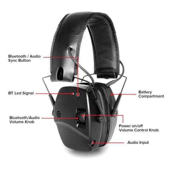 Albecom EM030-B Hörselskydd, Bluetooth, Grön - 3