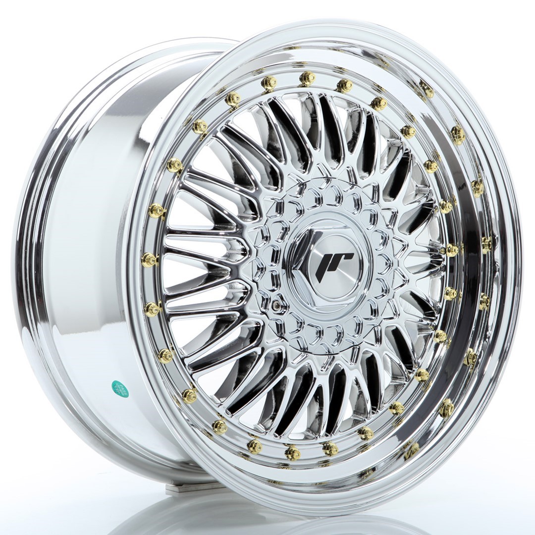 17" JR Wheels JR9 - Chrome - Gold Rivets