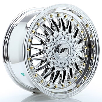 17" JR Wheels JR9 - Chrome - Gold Rivets