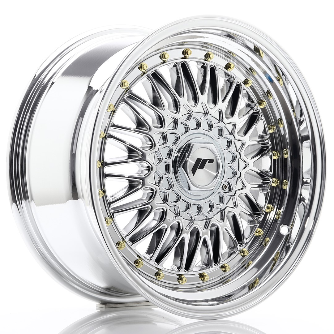 17" JR Wheels JR9 - Chrome - Gold Rivets - 2