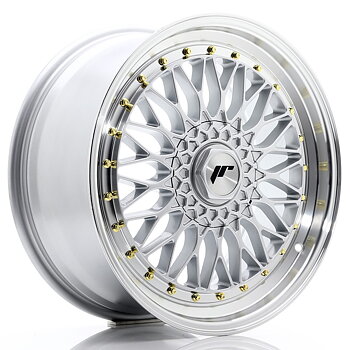 19" JR Wheels JR9 - Silver Machined Lip - Gold Rivets