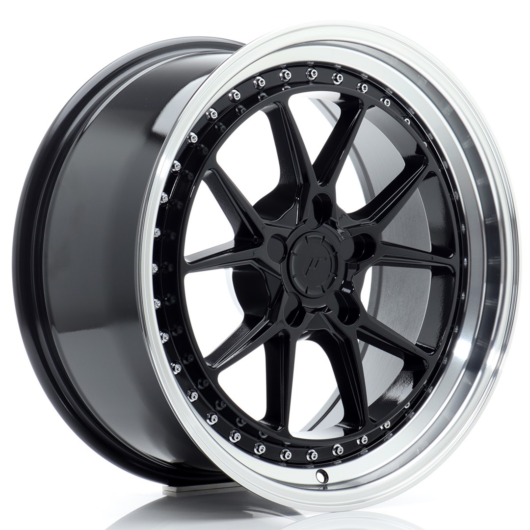 18" JR Wheels JR39 - Glossy Black Machined Lip