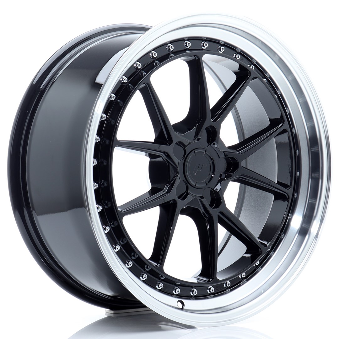 19" JR Wheels JR39 - Glossy Black Machined Lip
