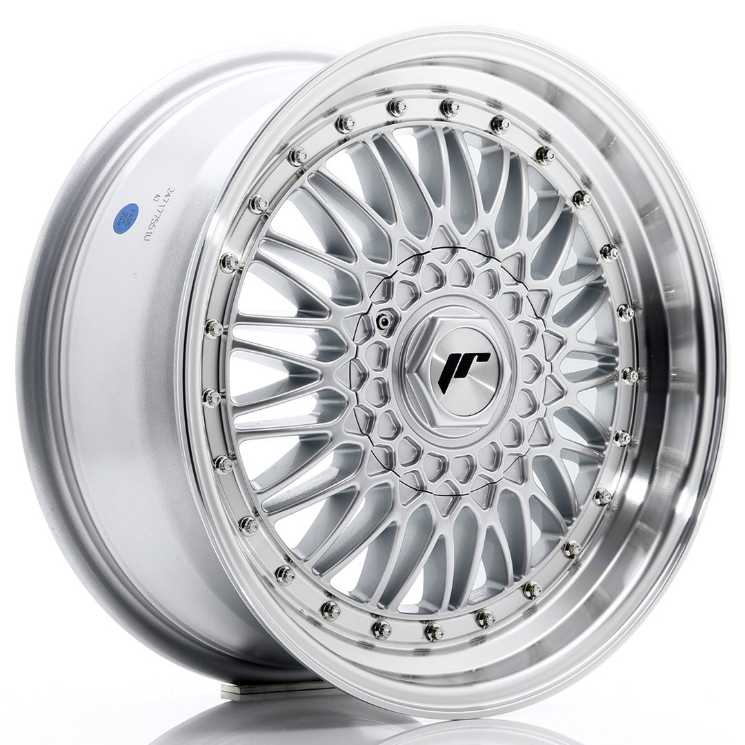 17" JR Wheels JR9 - Silver Machined Lip - Silver Rivets