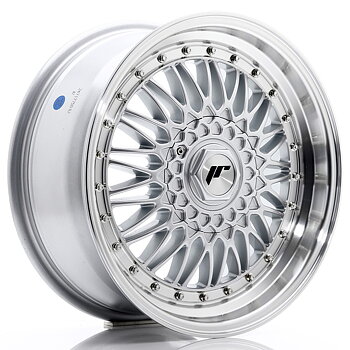 17" JR Wheels JR9 - Silver Machined Lip - Silver Rivets
