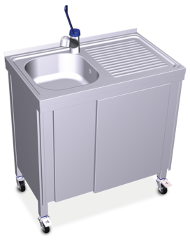 Mobile sink / sink with pump, hot and cold water