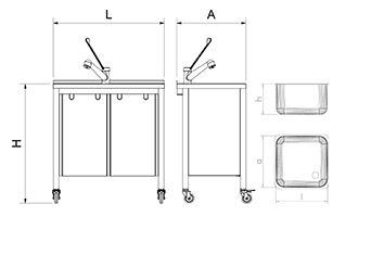 Mobilt Handfat/diskbänk med pump,varmt och kallt vatten - 6