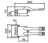 Fotpedal,1 för kallt och 1 för varmt vatten, anslutning 1/2 "