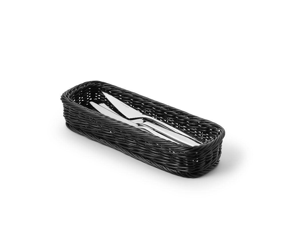 Bestickkorg, svart, 28x11 cm