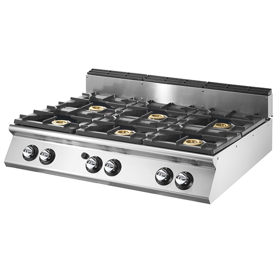Gas range, top version, 6 burners