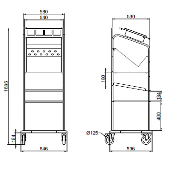 Trolley, cutlery and bread module - OMNIA