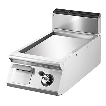 Gas cooktop, top version, smooth chromed plate