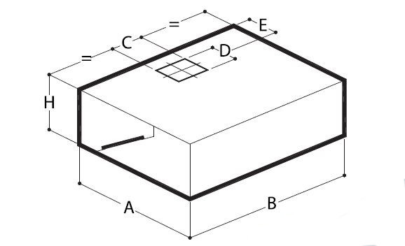 Fläktkåpa, vägg/takmontering, djup 90 cm, bredd 120-400 cm - 3