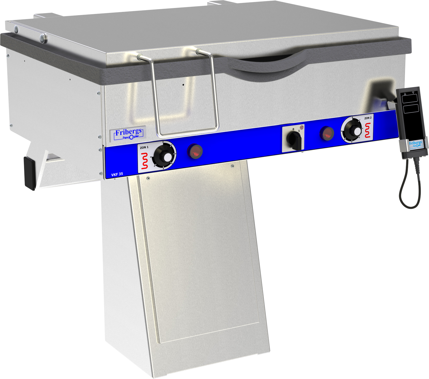 Frying griddle Cast iron hob,  90mm deep -2 zone - 2