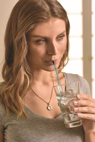 Straw Glass 4-pack incl. Brush - 2