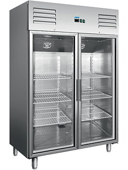 Commercial refrigerator with glass door - 2/1 GN M
