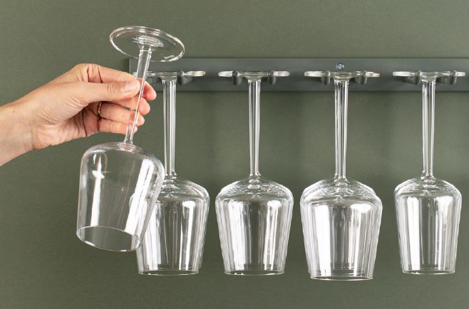 Glass mount for wall mounting, Silver, 5 sections - 3