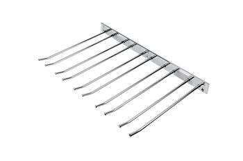 Glass mount for wall mounting, Silver, 5 sections