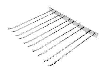 Glass mount for wall mounting, Silver, 5 sections