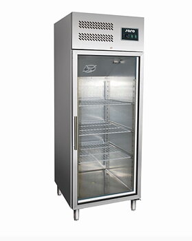 Commercial refrigerator with glass door - 2/1 GN 