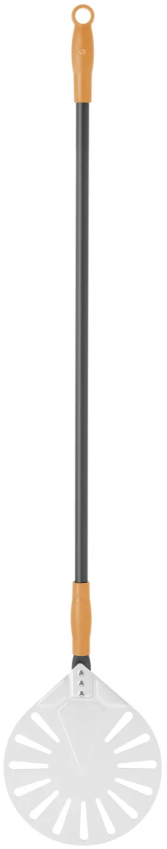 Pizza peel round stainless steel, perforated 230x1200 mm