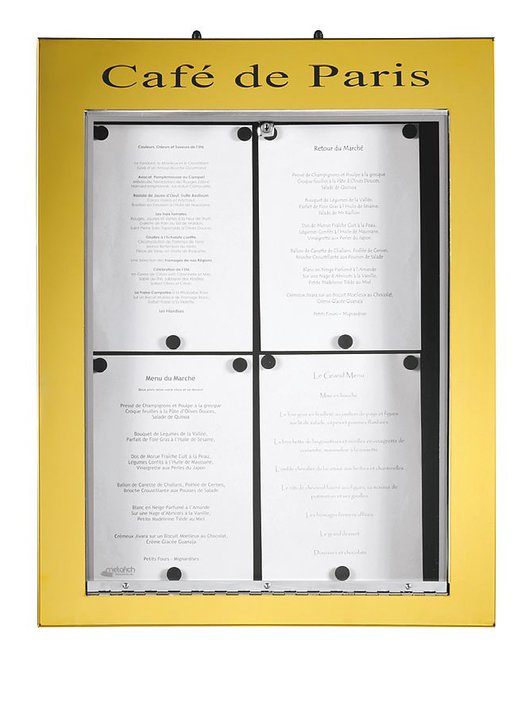 Menu cabinet Burgundy Brass - 4x A4