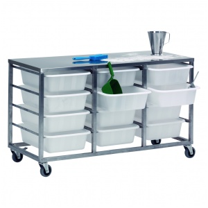 Arbetsbord med behållare 12 x 25 liter