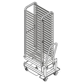 Rackvagn för brickor för 20x GN 1/1-ugnar