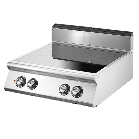Induktionsspis, bänkmodell, 4 zoner, Ø 220 mm 4x3,5 kW