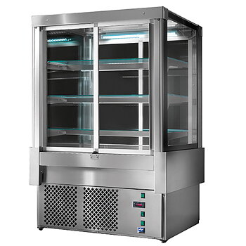 Refrigerated counter with 4 sliding doors