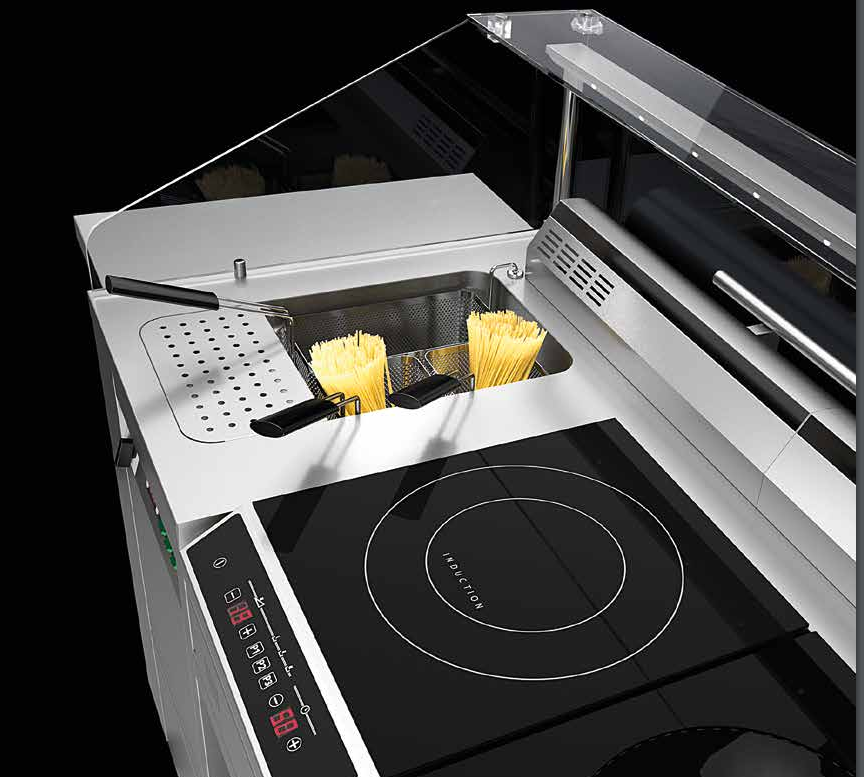 Moving Show Pasta 1115 mm med integrerad pastakokare 24 liter - 4