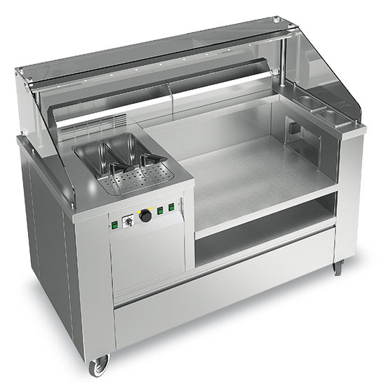 Moving Show Pasta 1515 mm with integrated pasta cooker 24 liters 