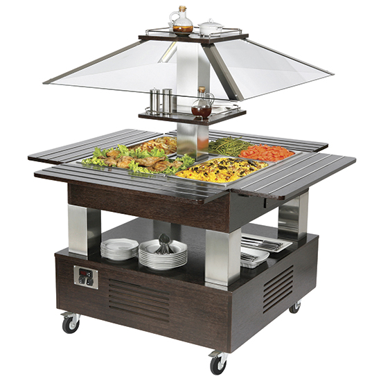 Bain-marie buffet, island model, 4x GN 1/1