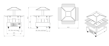 Bain-marie buffet, island model, 4x GN 1/1