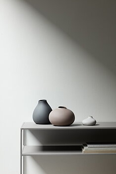 NONA, Set med 3 Vaser - Pewter, Micro Chip, Bark - Blomus