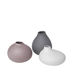NONA, Set med 3 Vaser - Pewter, Micro Chip, Bark - Blomus
