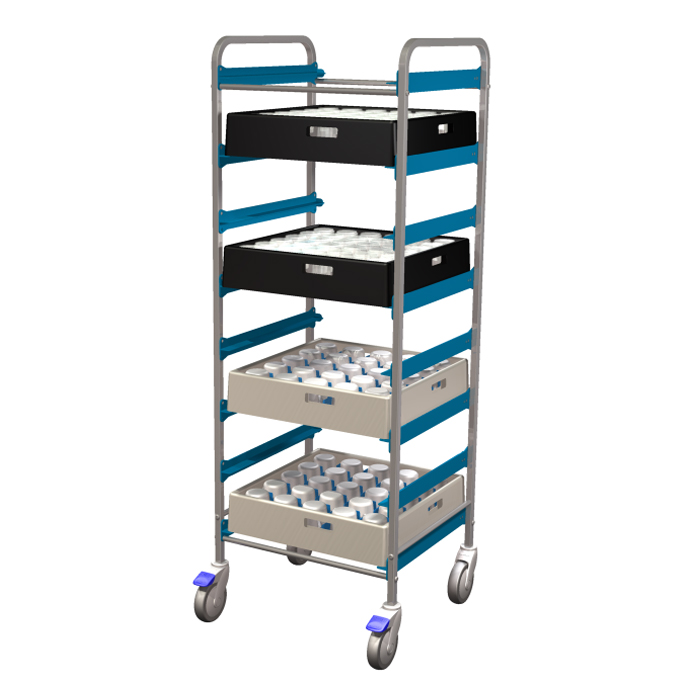 Transport trolley for dishwasher racks 500x500 mm