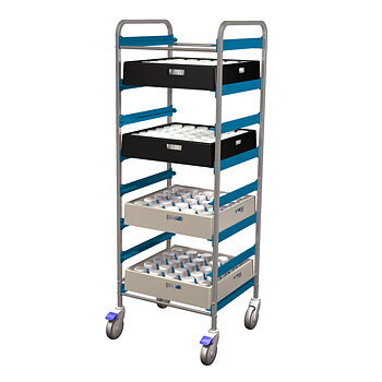 Transport trolley for dishwasher racks 500x500 mm