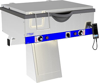 Frying griddle Cast iron hob, 835mm deep -2 zone