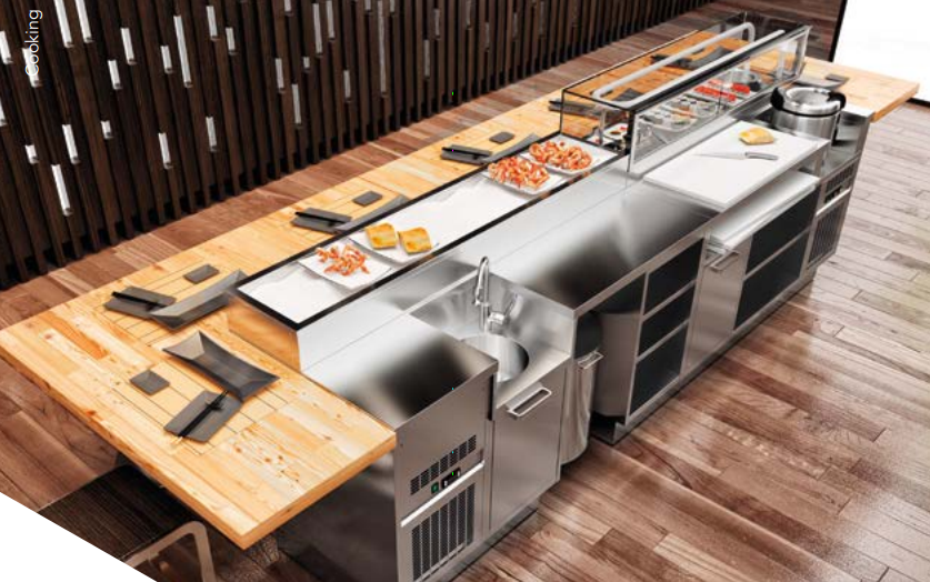 Show Sushi with chilled ice well and sink - 2