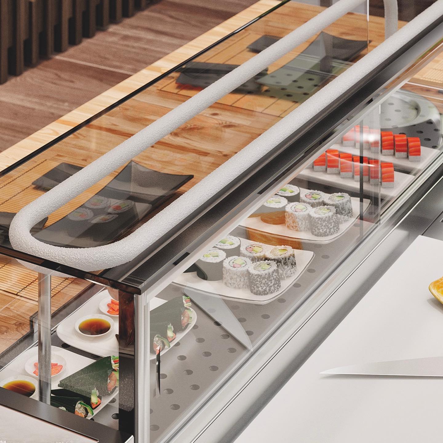 Show Sushi med kyld underskåp och sushi display, 1400mm - 7