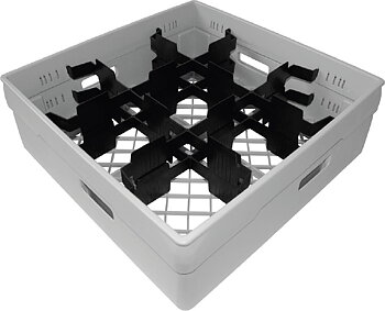 Dish tray compartment, 9 x glass Ø max 149 mm, GREY