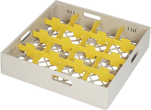 Diskback fackindelad, 16 x glas Ø max 110 mm, BEIGE